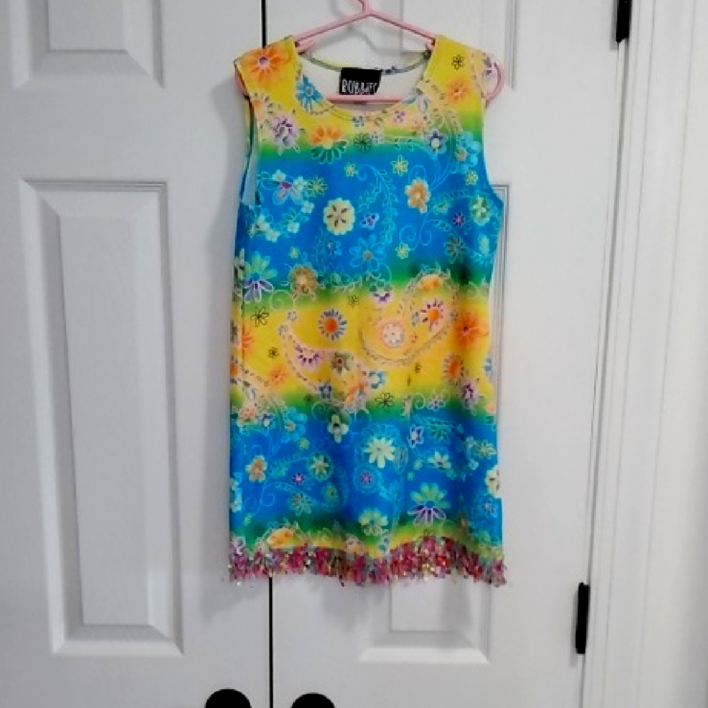 VINTAGE Colorful Floral Kids Dress